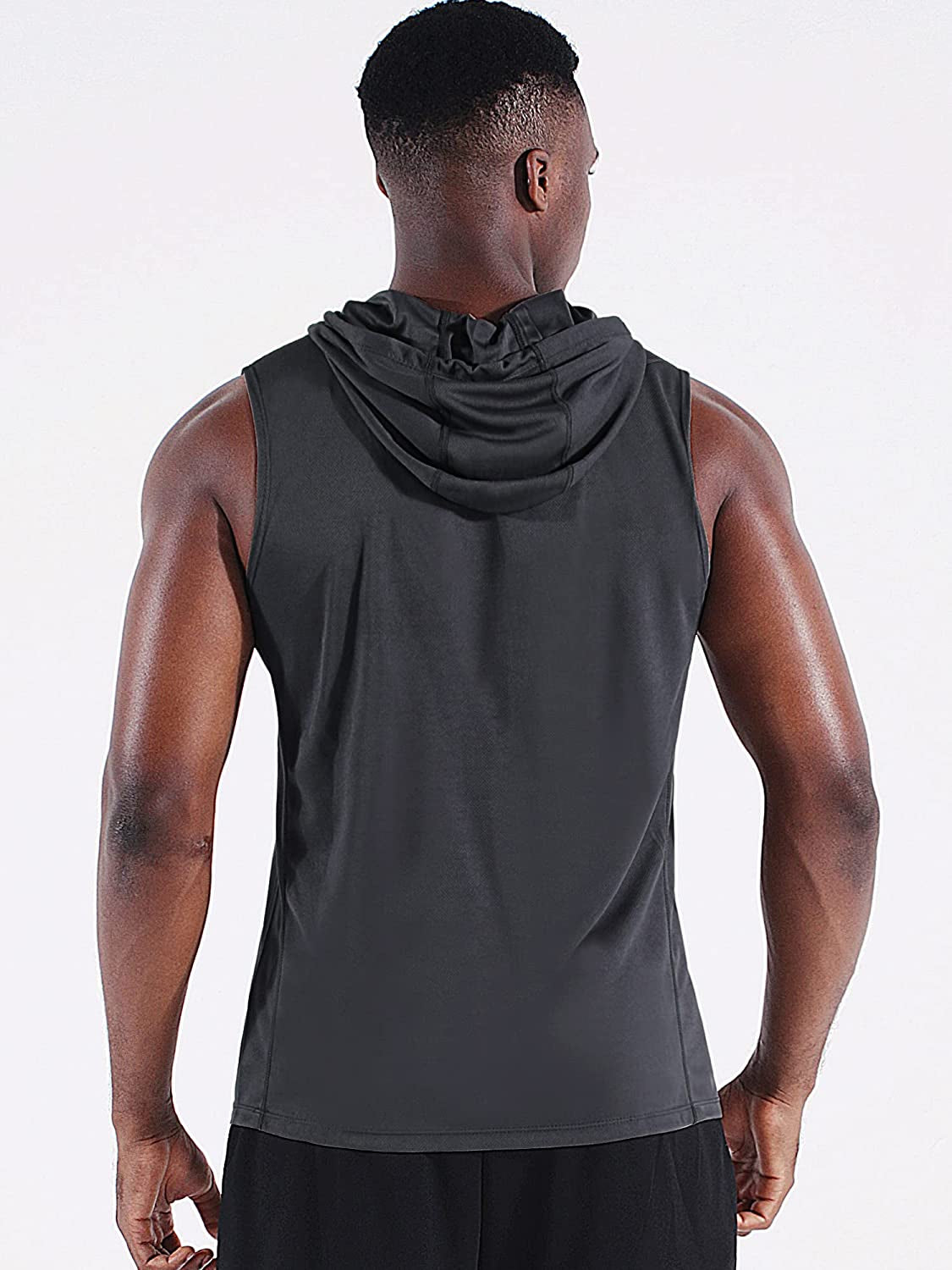 Men'S Workout Tank Tops 3 Pack Sleeveless Running Shirts with Hoodie
