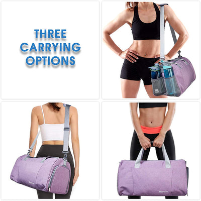 Sports Gym Bag with Wet Pocket & Shoe Compartment Fitness