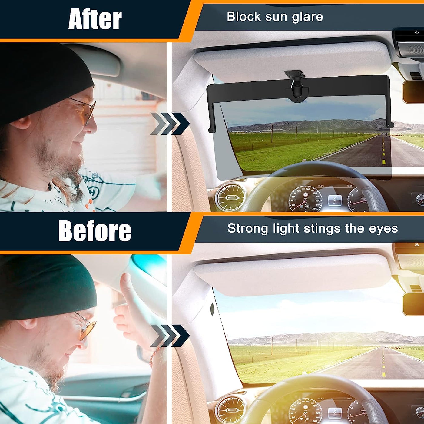 Sun Visor Extender for Cars, Upgraded Polarized Car