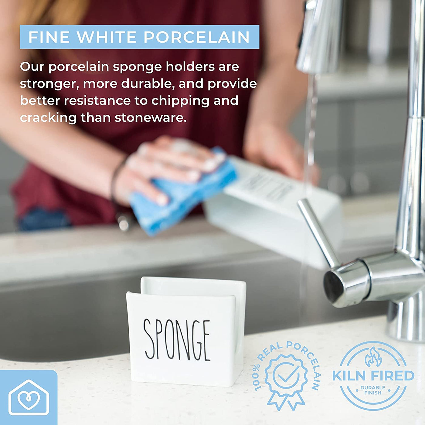 Porcelain Sponge Holder for Kitchen Sink