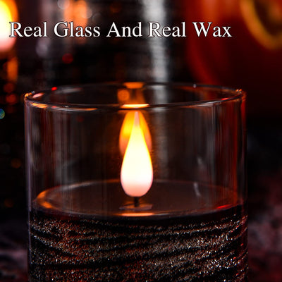 Flameless Flickering Candles, Glass LED Candles