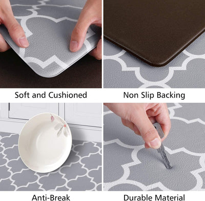 Kitchen Mat [2 PCS] Cushioned Anti-Fatigue Kitchen Rug