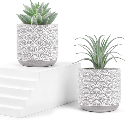 2 Packs Fake Plants Artificial Succulents Plants in Pots for Home Boho Decor Indoor