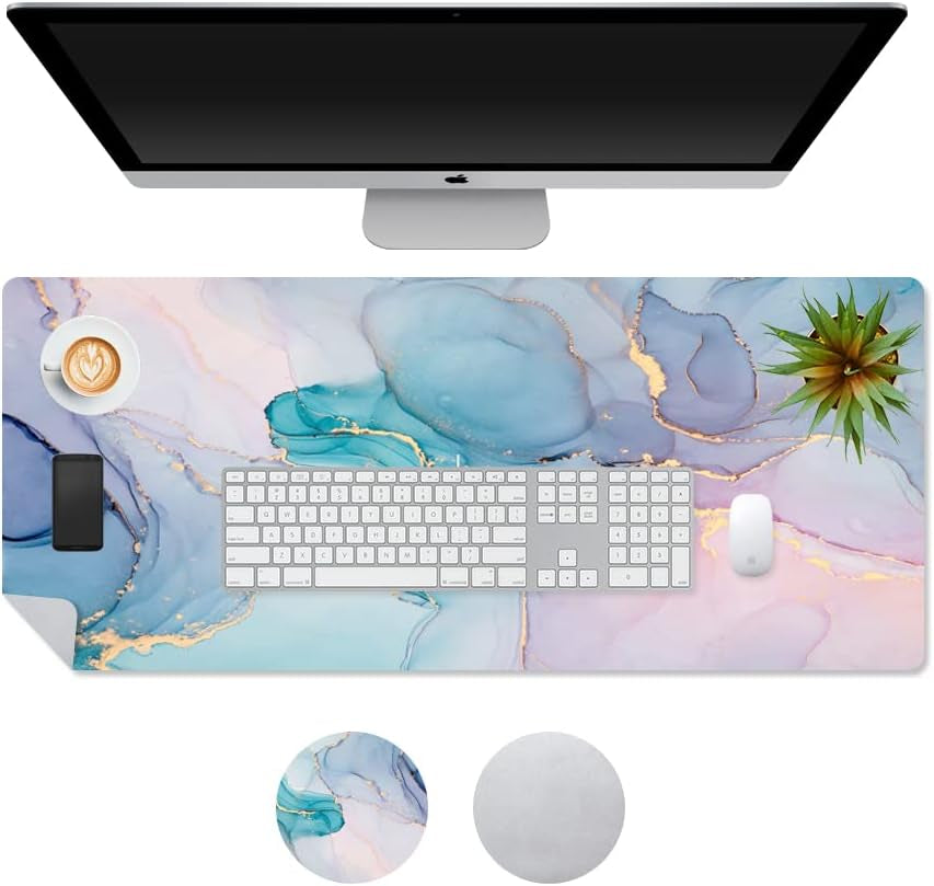 QIYI Large Mouse Pad, PU Leather Desk Mat for Desktop