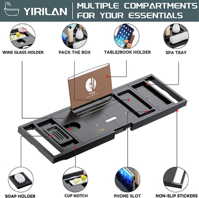Luxury Bathtub Tray Caddy Expandable Bath Tray