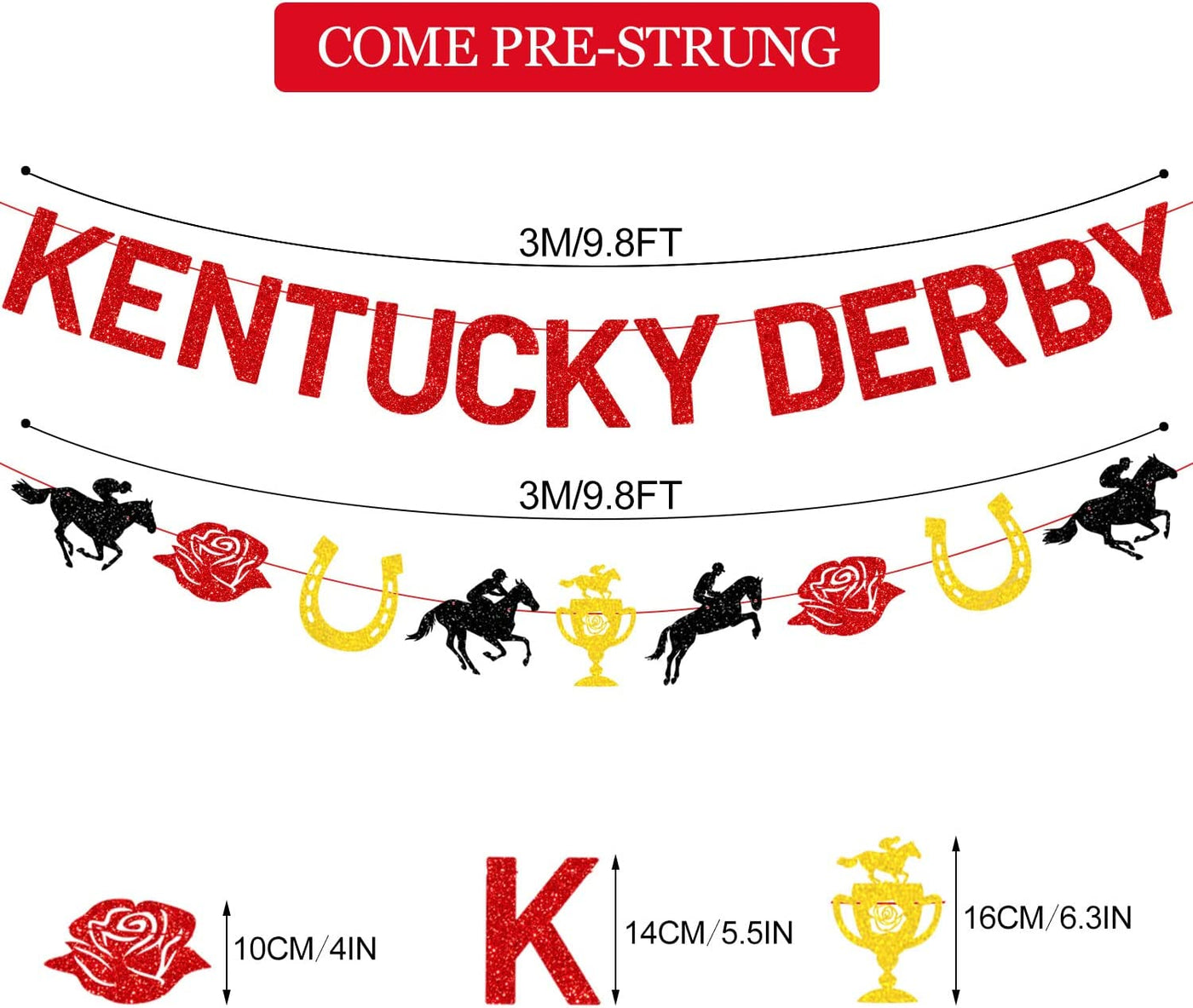 Glittery Kentucky Derby Banner Horse Racing