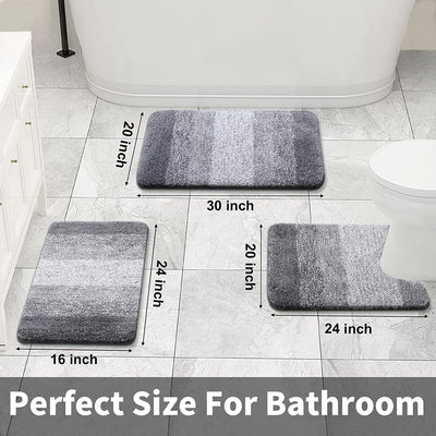 Luxury Bathroom Rug Set 2 Piece, Soft Absorbent