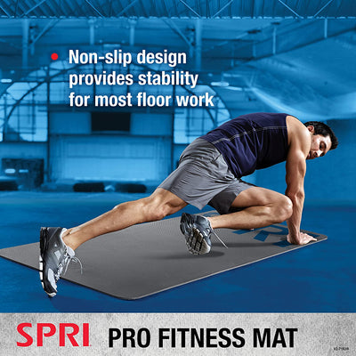12Mm Pro Fitness Matt - Thick Exercise Mat for Floor Workouts, Sit-Ups