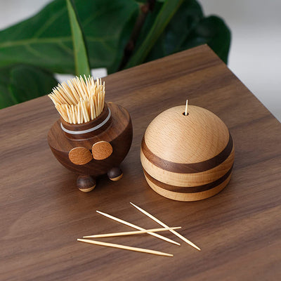 Toothpicks Holder Dispenser Wooden Gifts Bee Decor