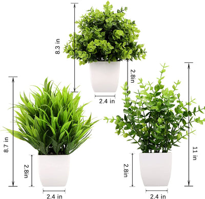 3Pack Mini Fake Plants in Pots