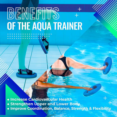 Aqua Trainer 2-In-1 Resistance Hand and Feet Paddle, Water