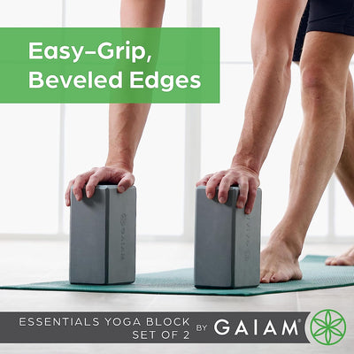 Gaiam Essentials Yoga Block (Set of 2) – Supportive, Soft Non-Slip