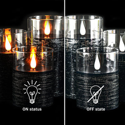 Flameless Flickering Candles, Glass LED Candles