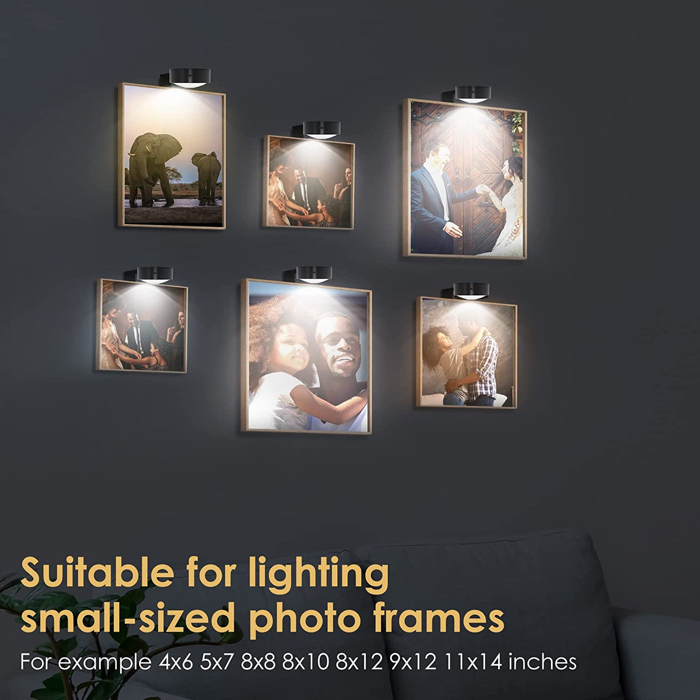 3-Pack Picture Light Battery Operated, Led Lights with Remote