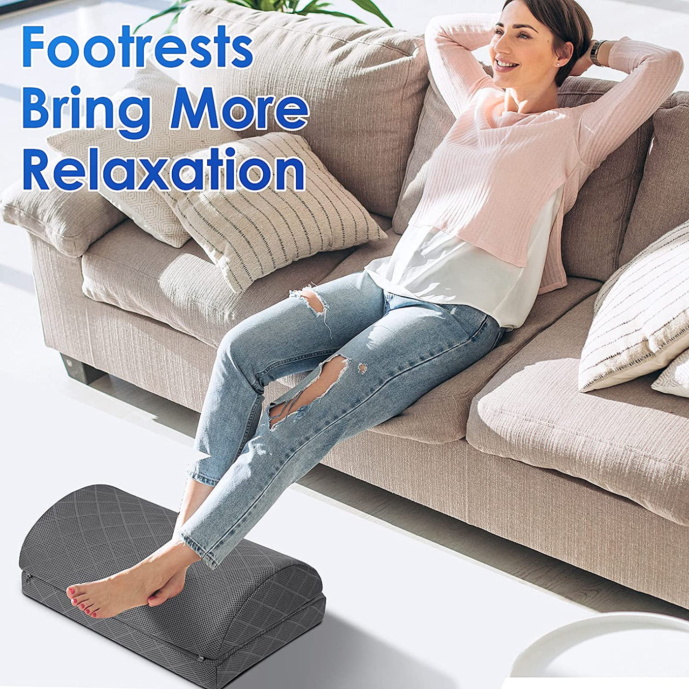 Foot Rest for under Desk at Work Adjustable Foam