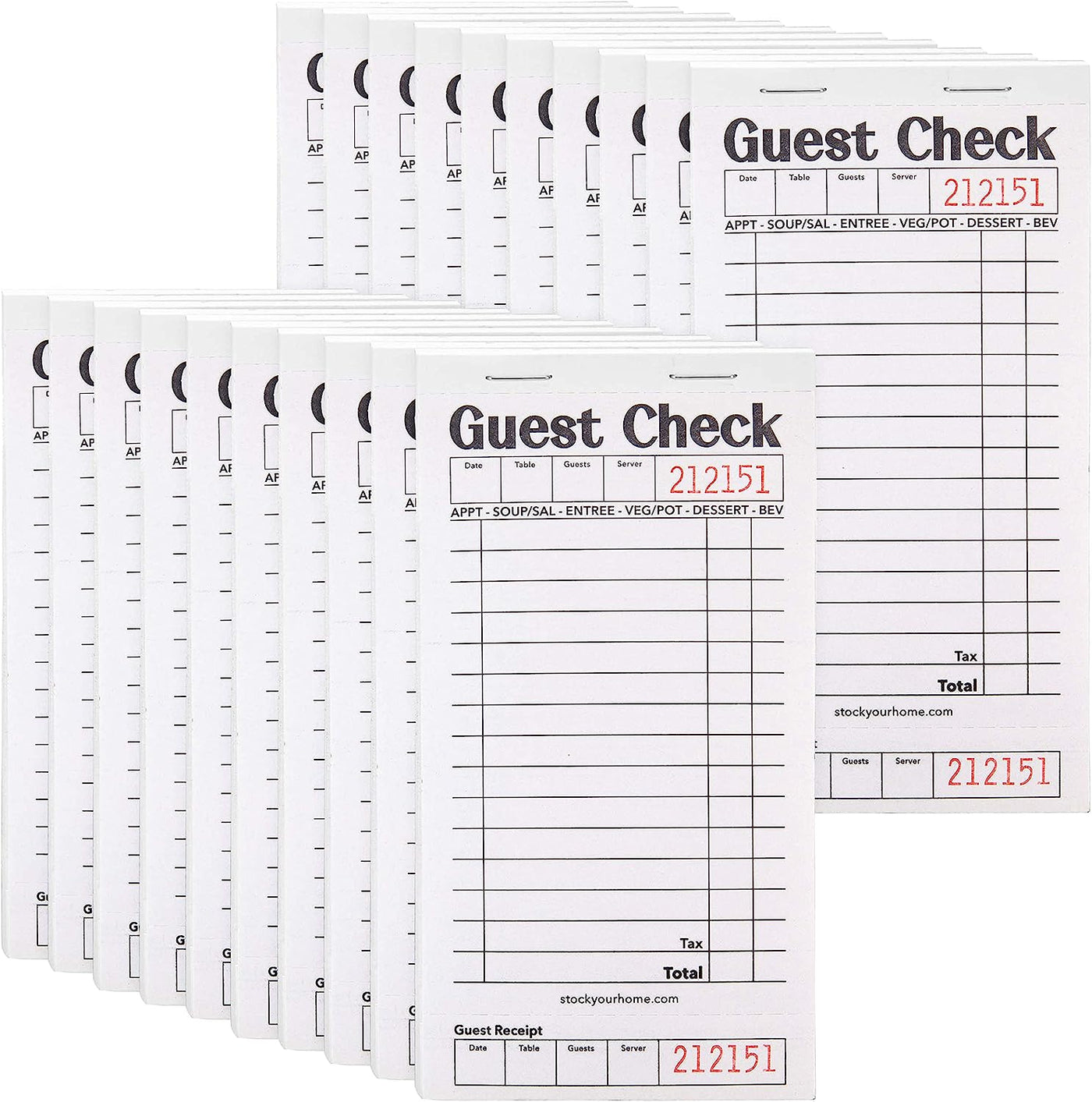 Black+White Guest Check Books for Servers (20 Pack)