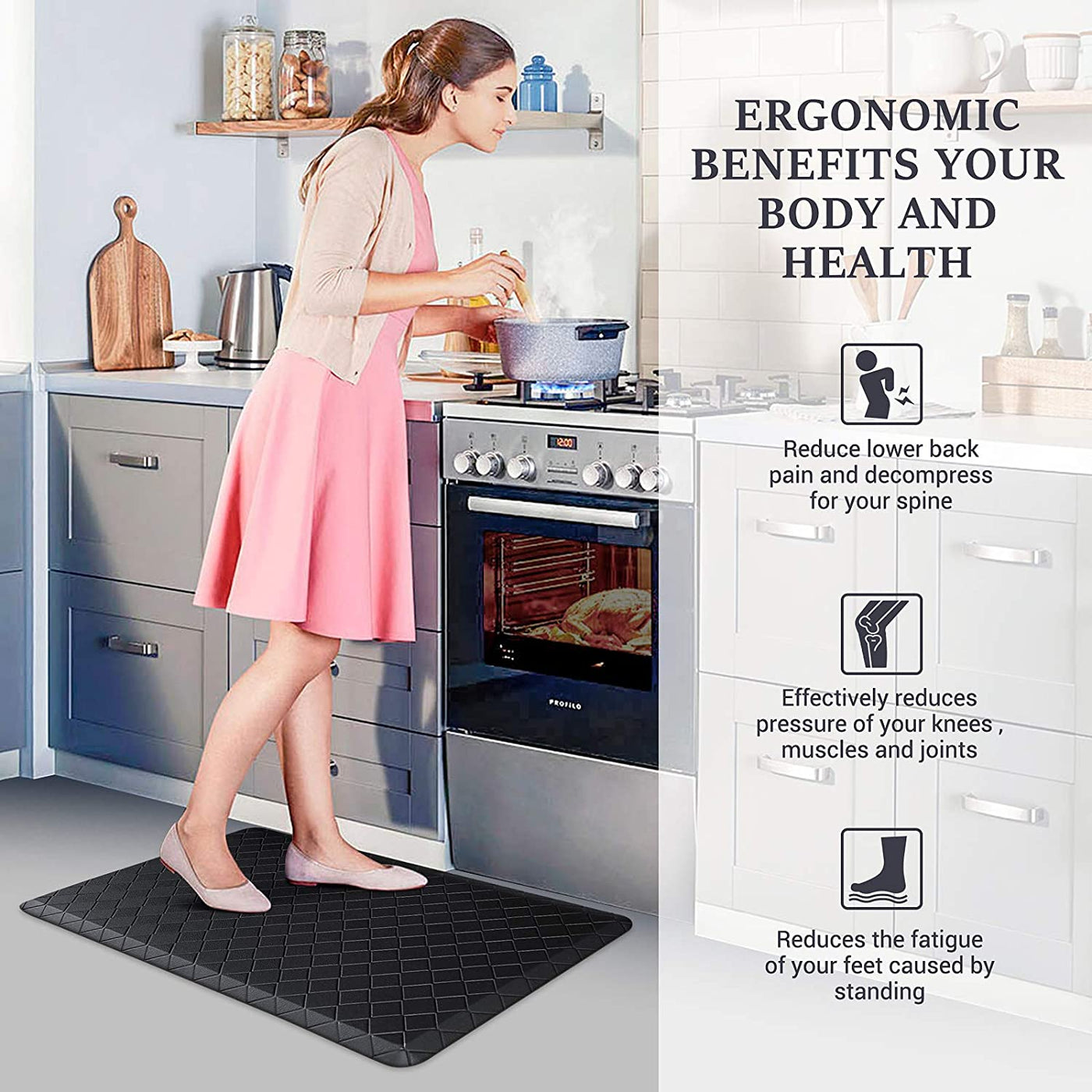 Kitchen Floor Mat Cushioned Anti-Fatigue Kitchen