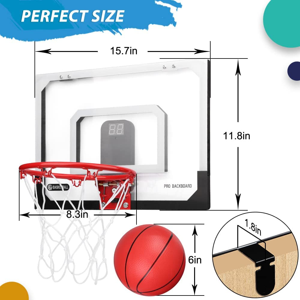 Mini Basketball Hoop for Kids Adults, over the Door Basketball