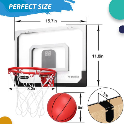 Mini Basketball Hoop for Kids Adults, over the Door Basketball
