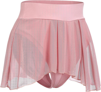 Women Flowy Pole Dance Shorts Rave Skirt Mesh Tulle Elastic