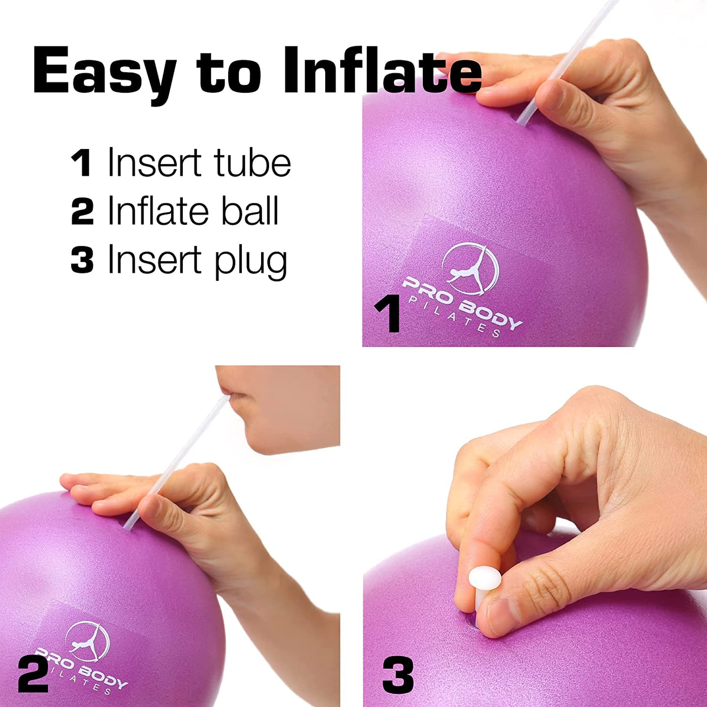 Probody Pilates Ball Small Exercise Ball, 9 Inch Bender Ball, Mini Soft