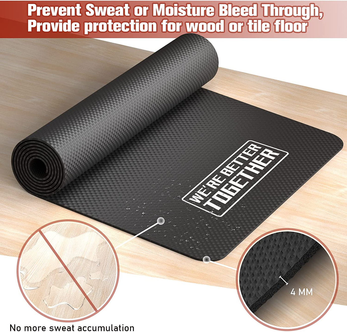 Bike Mat for Peloton Bike or Tread,  Carpet Protection Exercise Thick