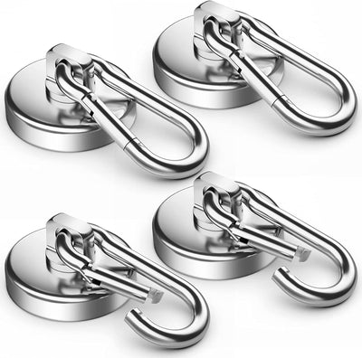 Strong Magnetic Hooks, 100LBS 4 Pack Heavy Duty Neodymium