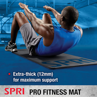 12Mm Pro Fitness Matt - Thick Exercise Mat for Floor Workouts, Sit-Ups