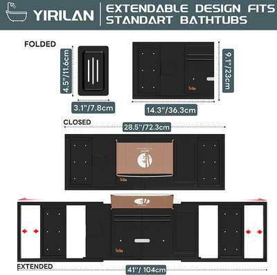 Luxury Bathtub Tray Caddy Expandable Bath Tray