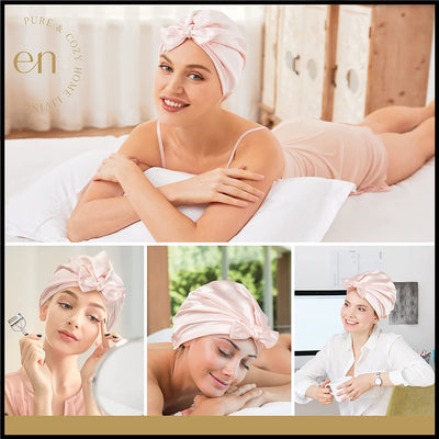 22 Momme 100% Silk Sleep Cap 2-Layered Night Hair