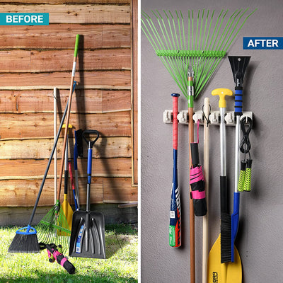 HOME IT Mop and Broom Holder Garage Storage