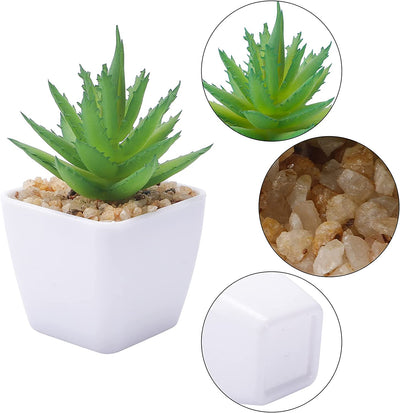 Artificial Succulents Plants, 6Pcs Mini Fake Potted Plants in Pots