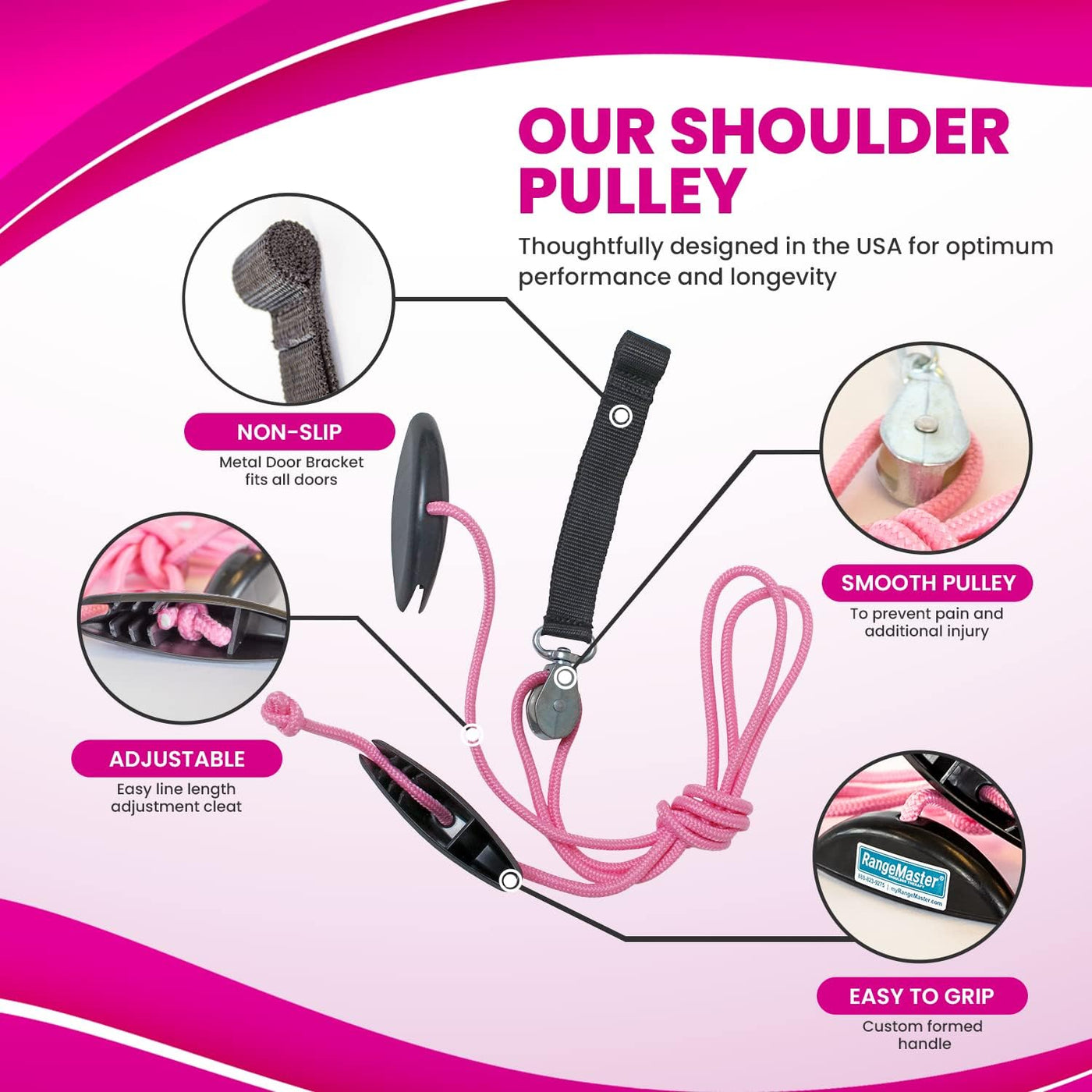 Rangemaster Pinkranger Shoulder Pulley with Patient Guide Aids Recovery