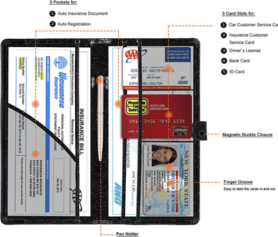 Vehicle Insurance and Registration Holder for Car