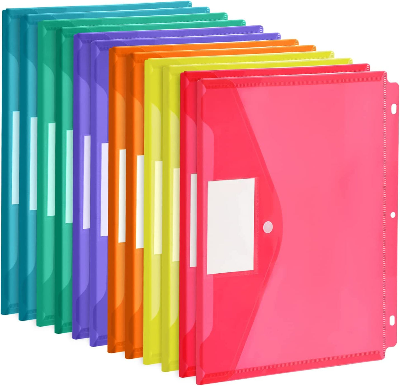 12Pcs Binder Folders, Binder Pocket for 3 Ring, Binder